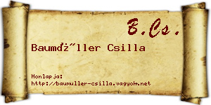 Baumüller Csilla névjegykártya